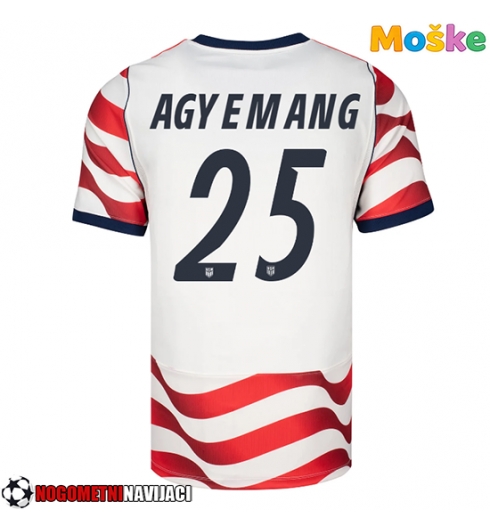 Moške Nogometnih dresov Združene države Patrick Agyemang #25 Domači SP 2026 Kratki rokavi Moške Nogometnih dresov Združene države Patrick Agyemang #25 Domači SP 2026 Kratki rokavi
